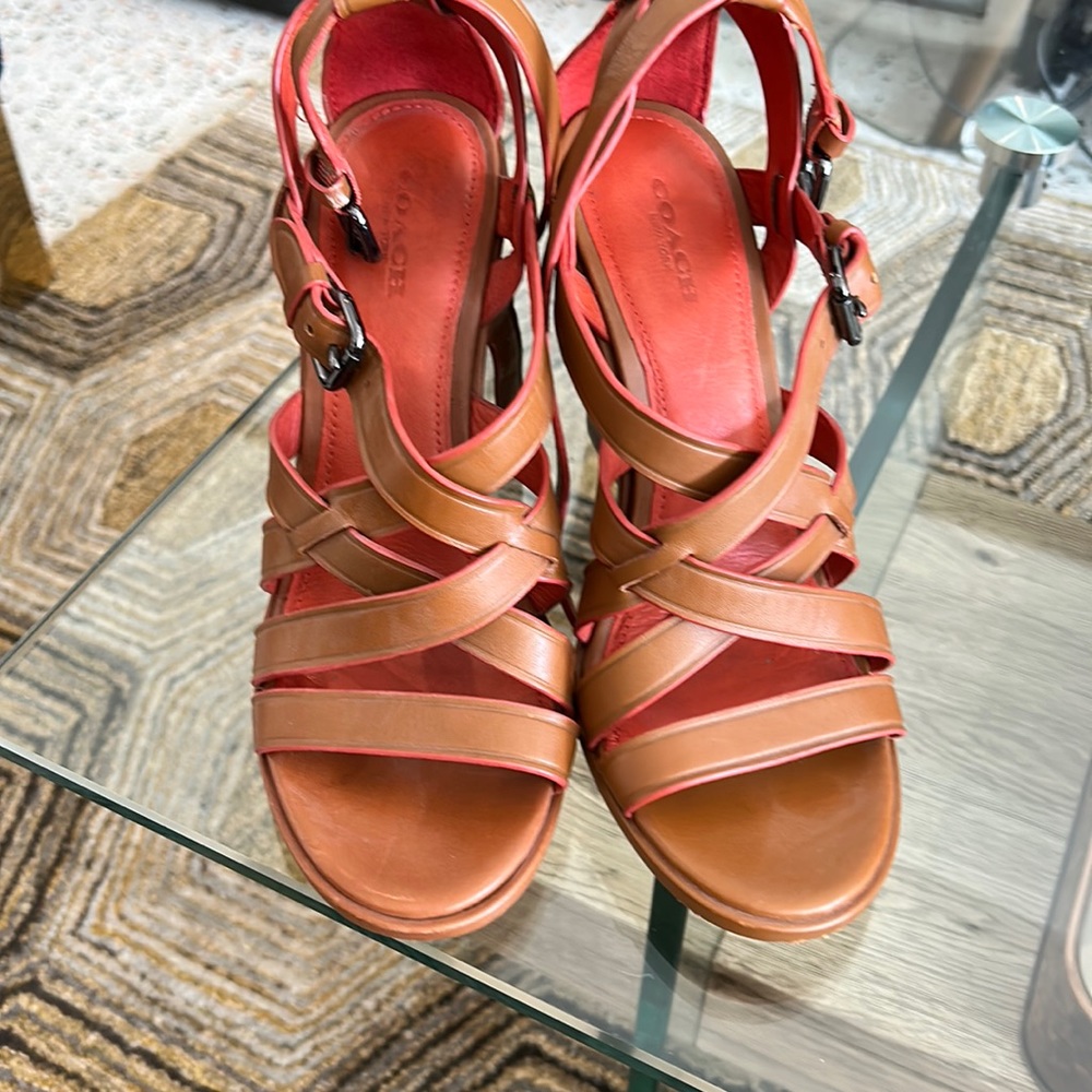 Coach size 8 leather wedge.